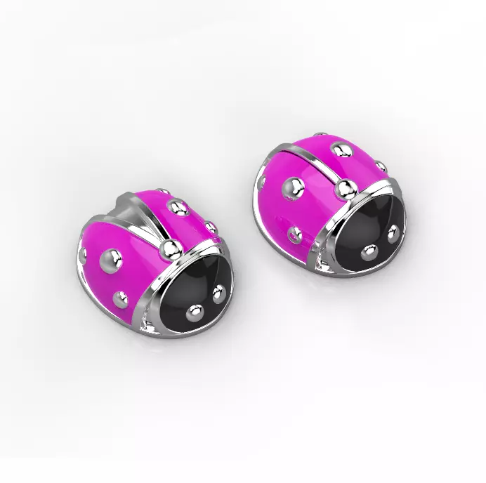 230113 lady-beetle Ladybugs Stud earrings or threads 3D print model