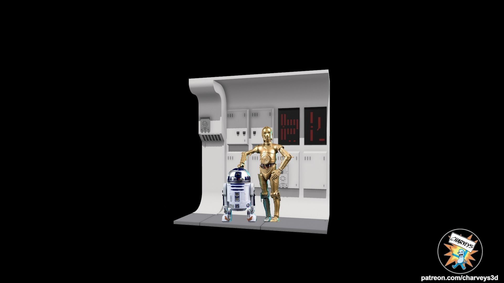 Star Wars Tantive IV Corridor Diorama for action figures 3D print model_1