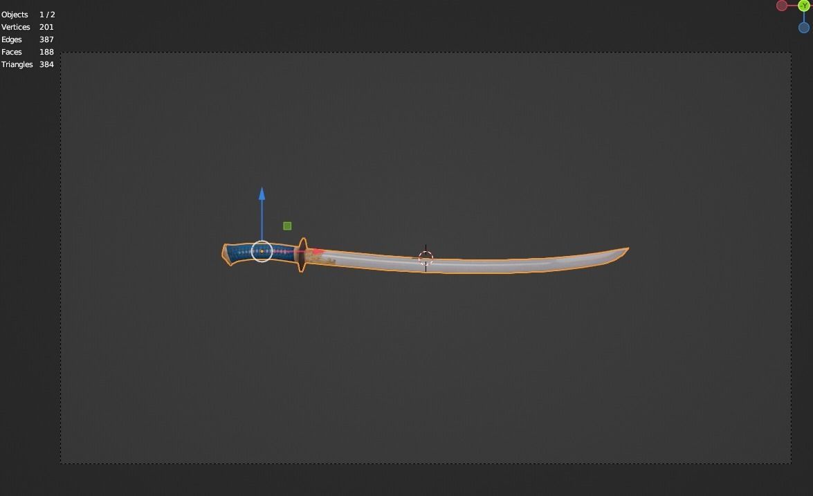 Low Poly Willow Leaf Sabre  Low-poly 3D model_2