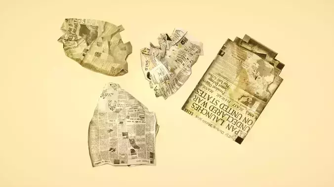 Waste Newspaper Trash C4D Model