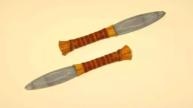 cartoon dagger stone dagger primitive tool C4D model