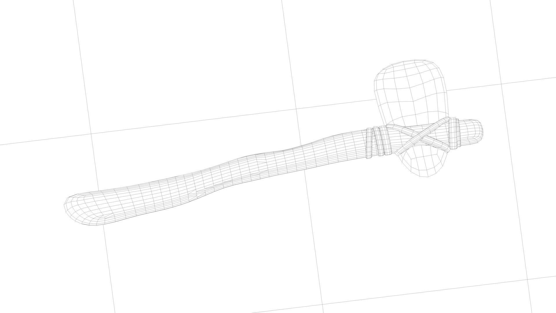 Axe  Cartoon Stone Axe C4D model Low-poly 3D model_2