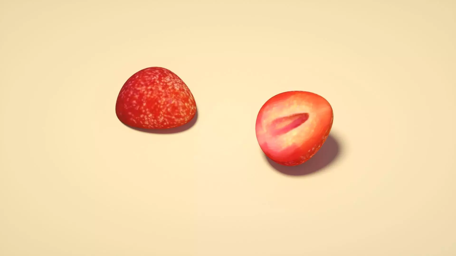 Strawberry Fruit Low-poly 3D model_0