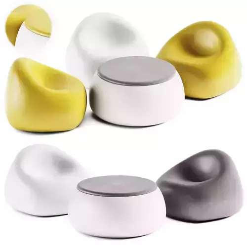 Gumball Armchair Junior and Table T Ball by Plust