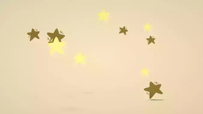 Cartoon Stars Gypsophila C4D Model