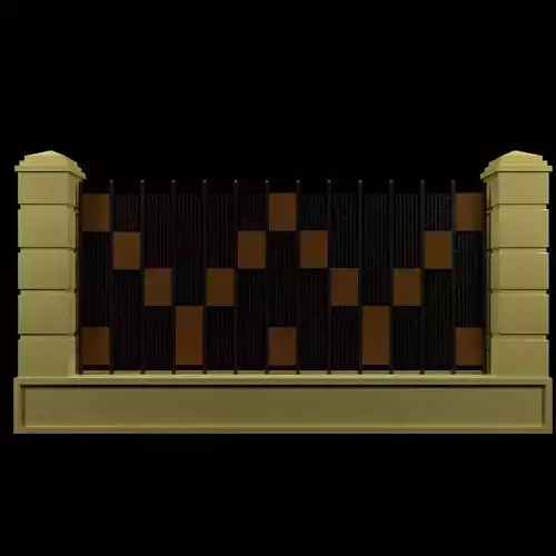 Fence wooden with squares