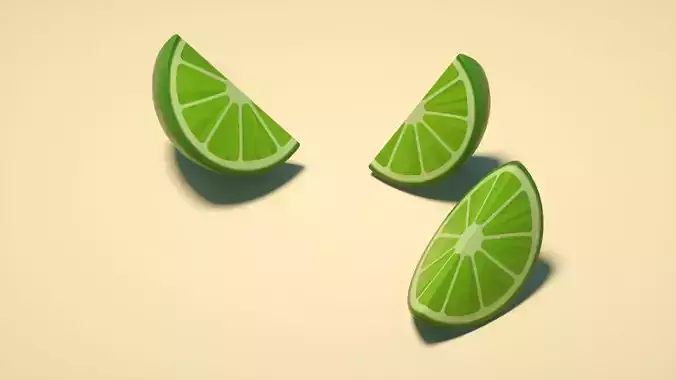Green lemon lemon slice C4D model