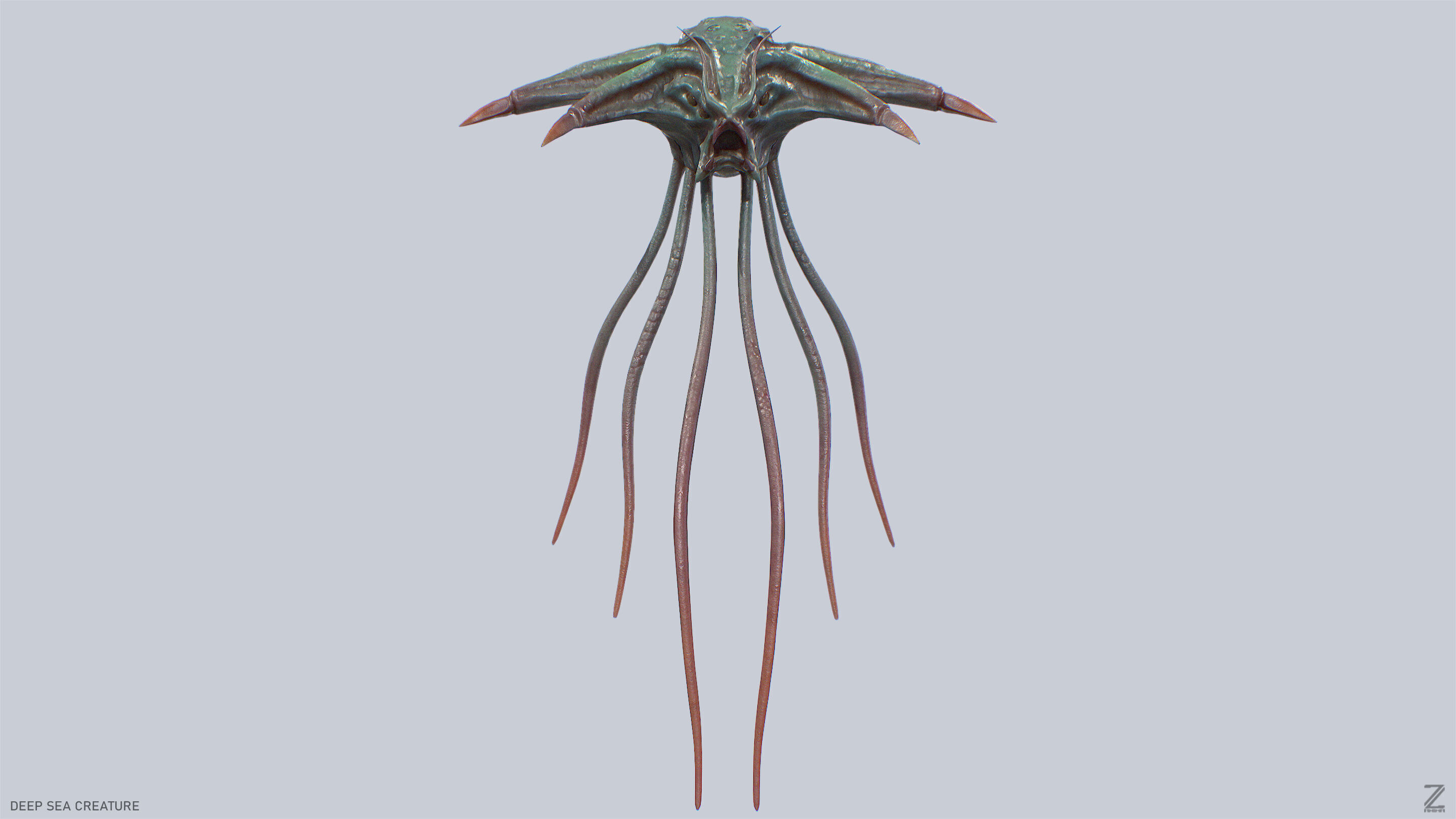 Deep sea creature Low-poly 3D model_4