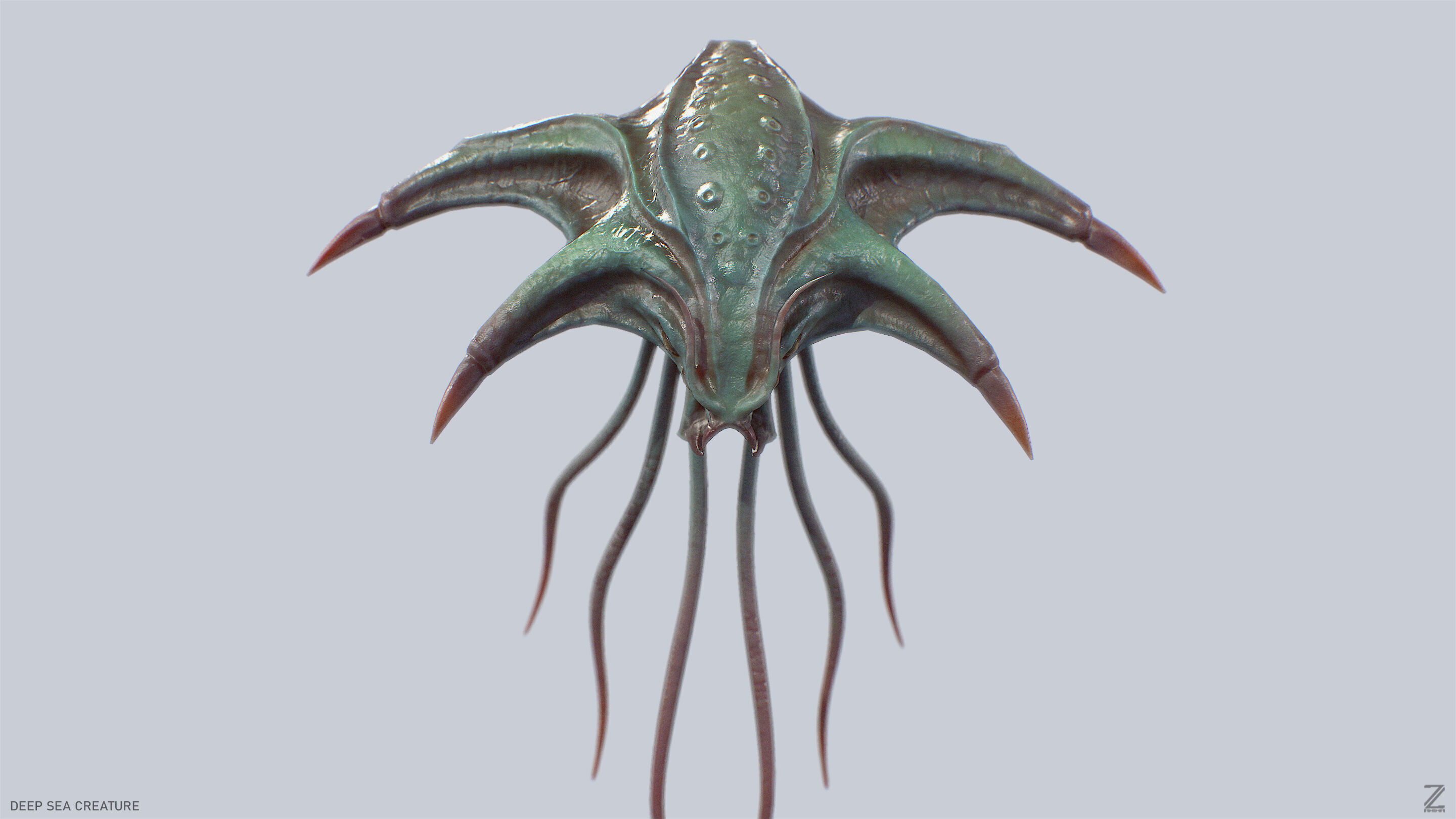 Deep sea creature Low-poly 3D model_6