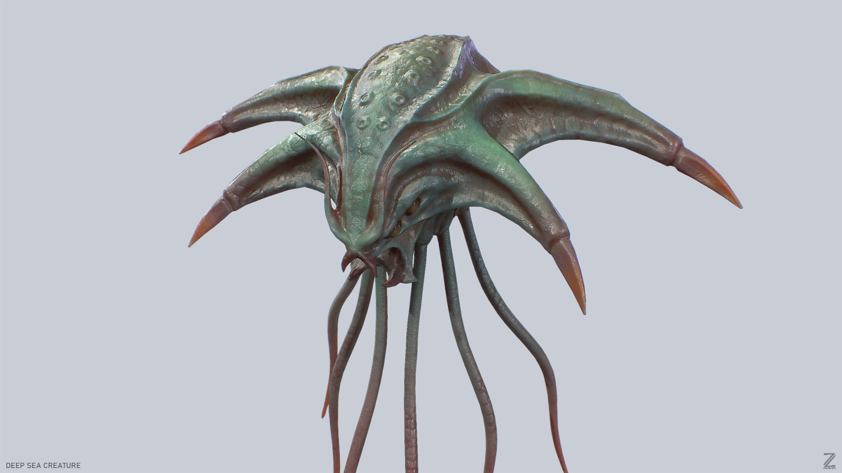 Deep sea creature Low-poly 3D model_14