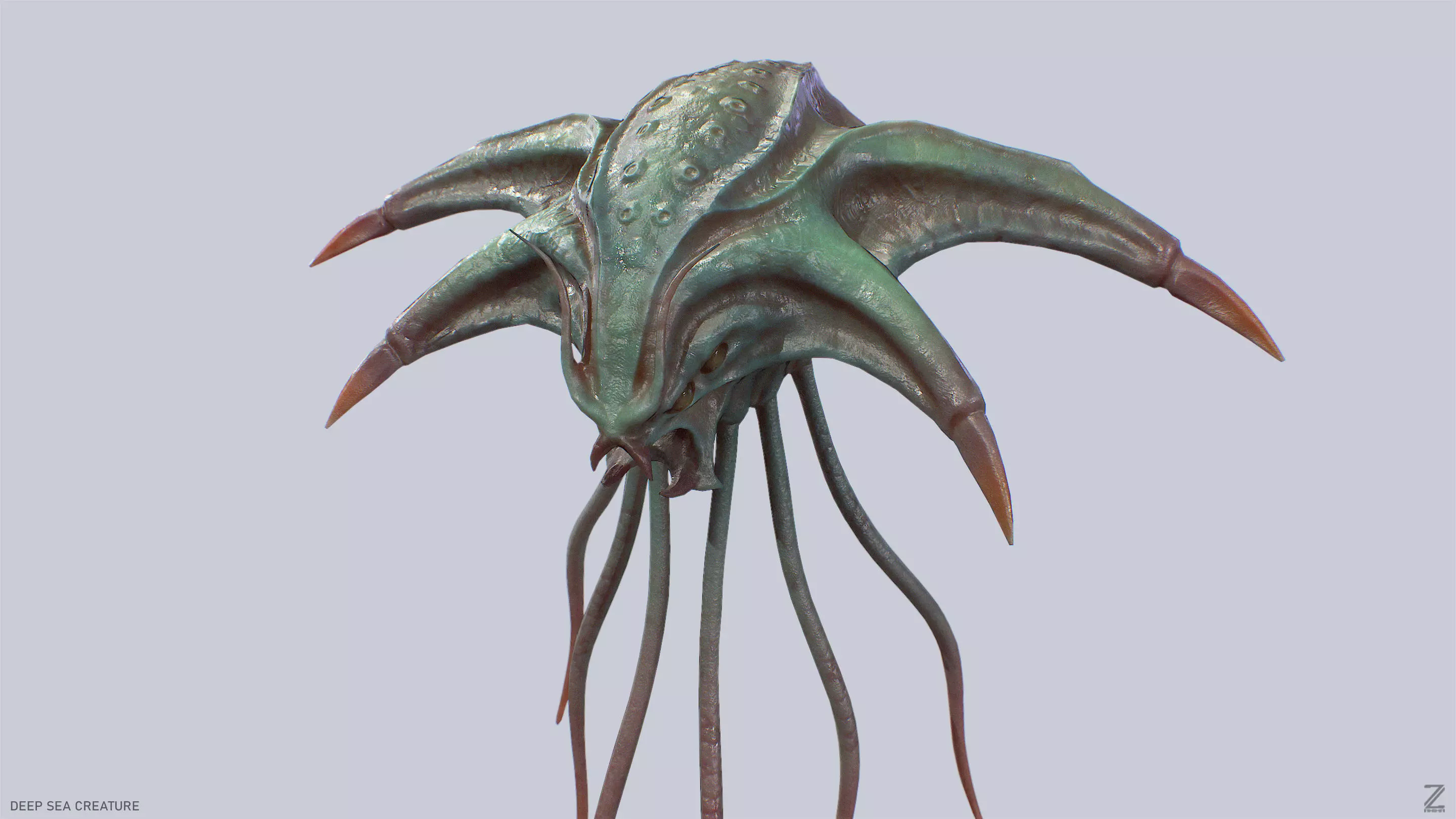 Deep sea creature Low-poly 3D model_0