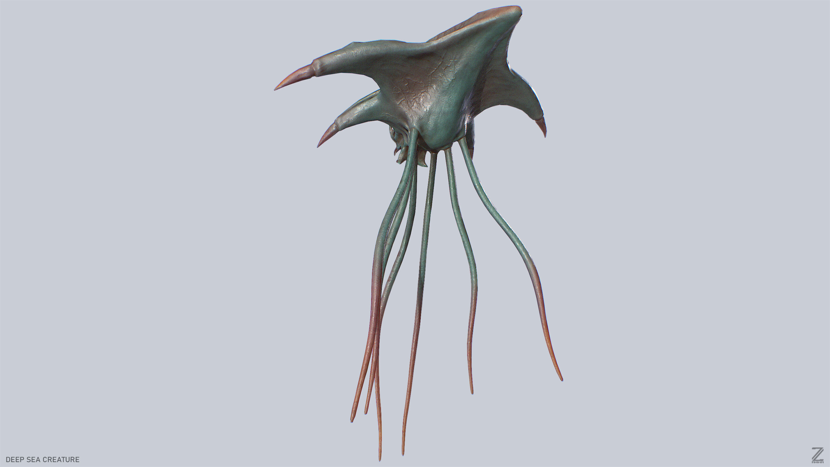 Deep sea creature Low-poly 3D model_8