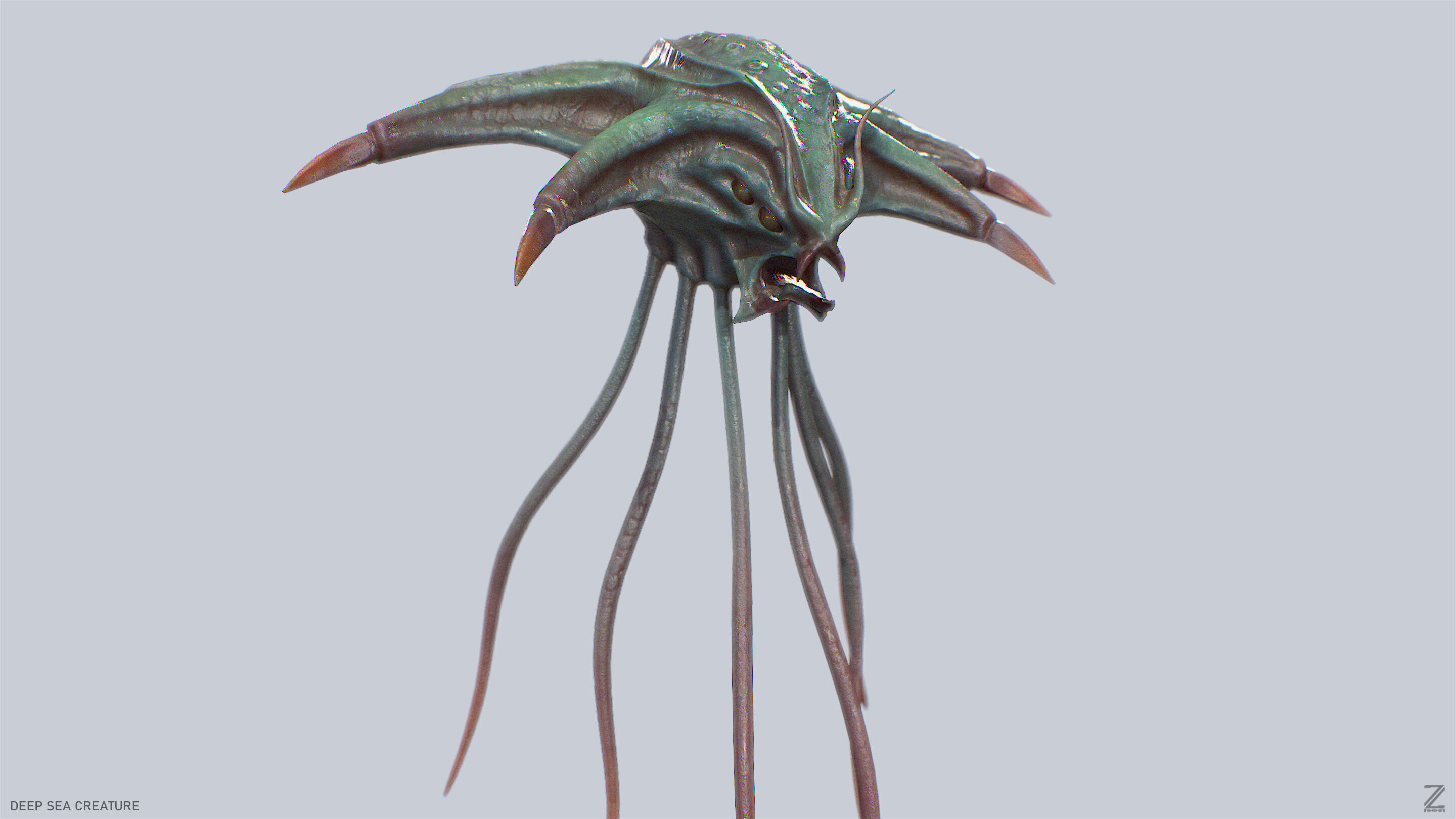 Deep sea creature Low-poly 3D model_19