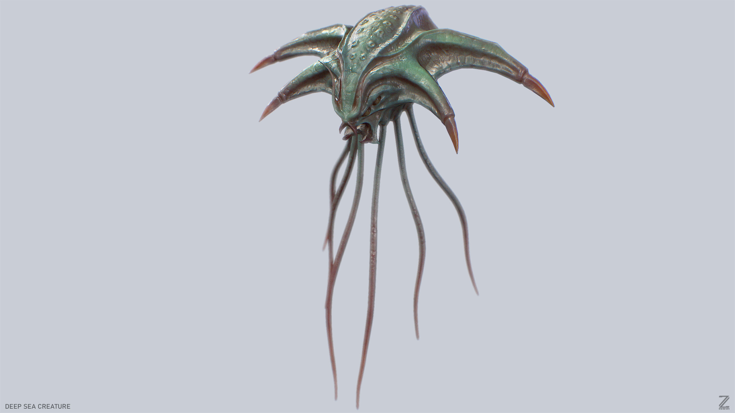 Deep sea creature Low-poly 3D model_11