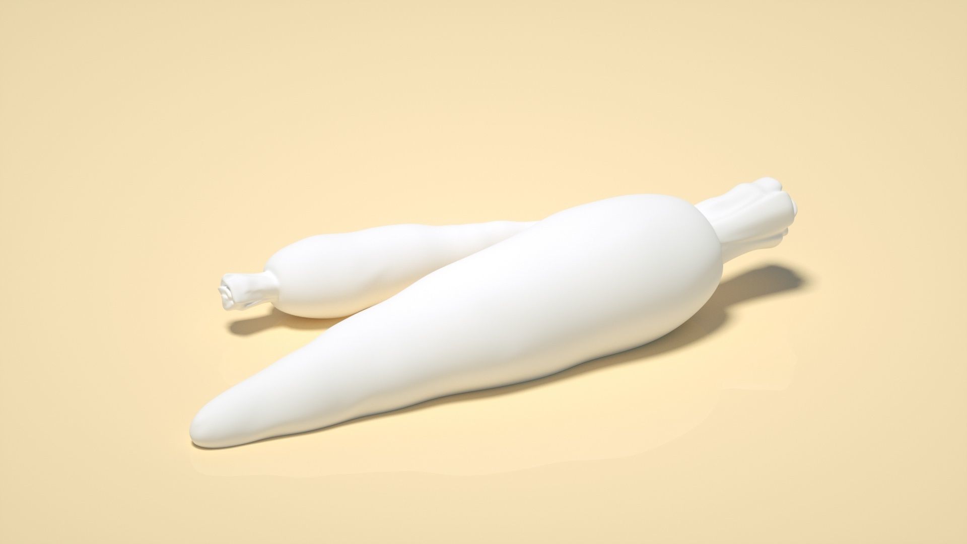 Realistic carrot  cartoon carrot C4D model Low-poly 3D model_1