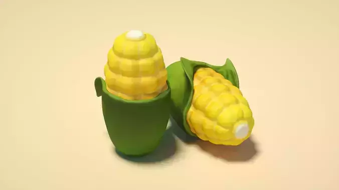 corn  cartoon corn C4D model