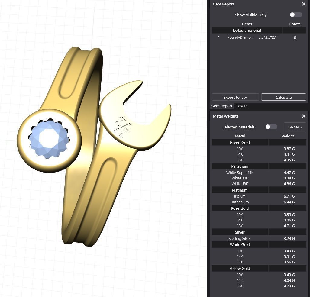 Gem Wrench Ring 3D print model_9