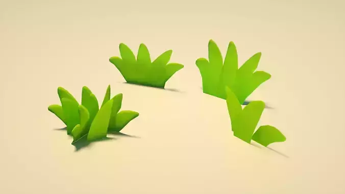 green grass  meadow  prairie  cartoon grass C4D model