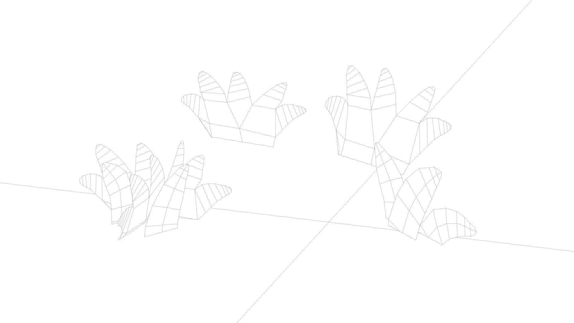 green grass  meadow  prairie  cartoon grass C4D model Low-poly 3D model_2