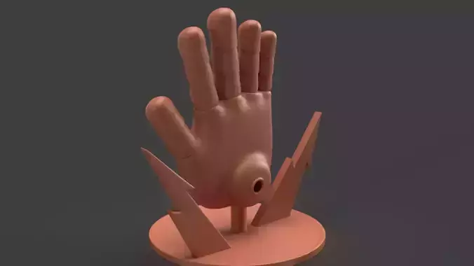 Poppy playtime Green hand trophy fan made 3d print model 3D print model