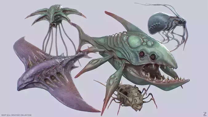 Deep sea creature collection 