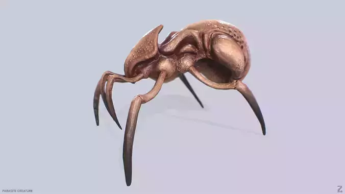 Parasite creature Low-poly 3D model