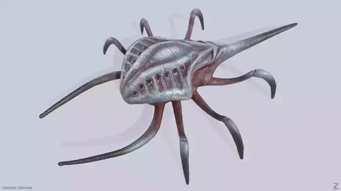 Parasite creature Low-poly 3D model