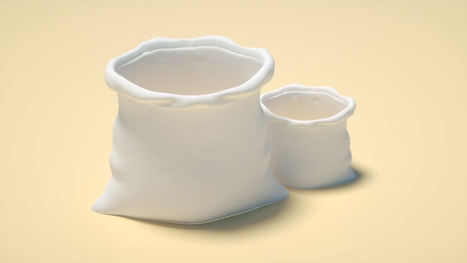 sack  burlap sack  food bag  grain sack C4D model Low-poly 3D model_3