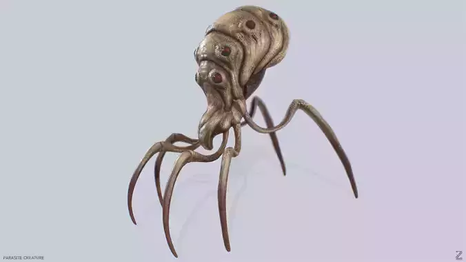 Parasite creature Low-poly 3D model