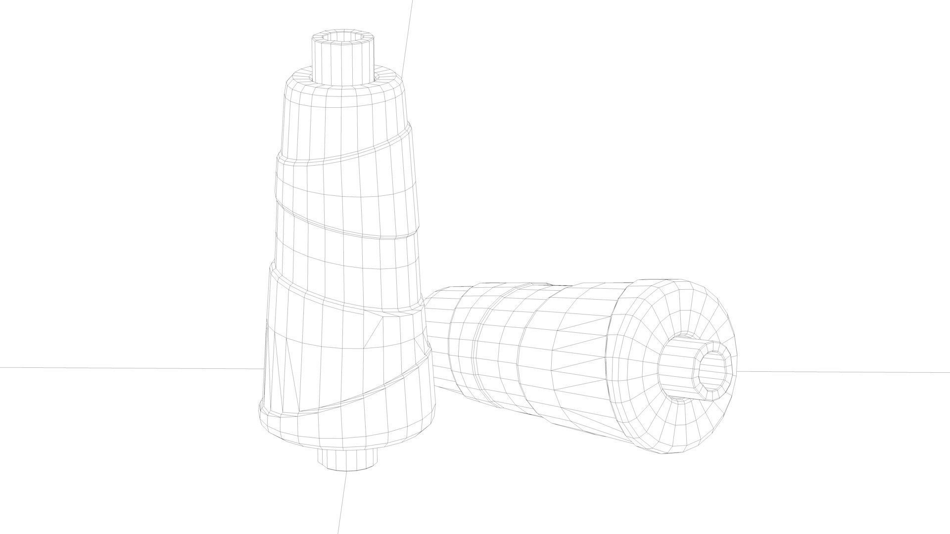 Purple wool ball  Low-poly 3D model_2