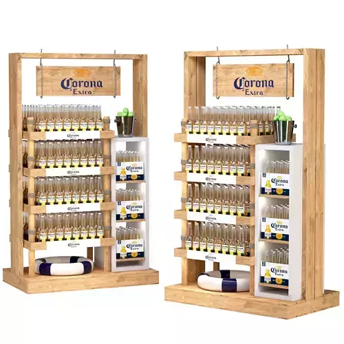 Showcase with beer in a pub