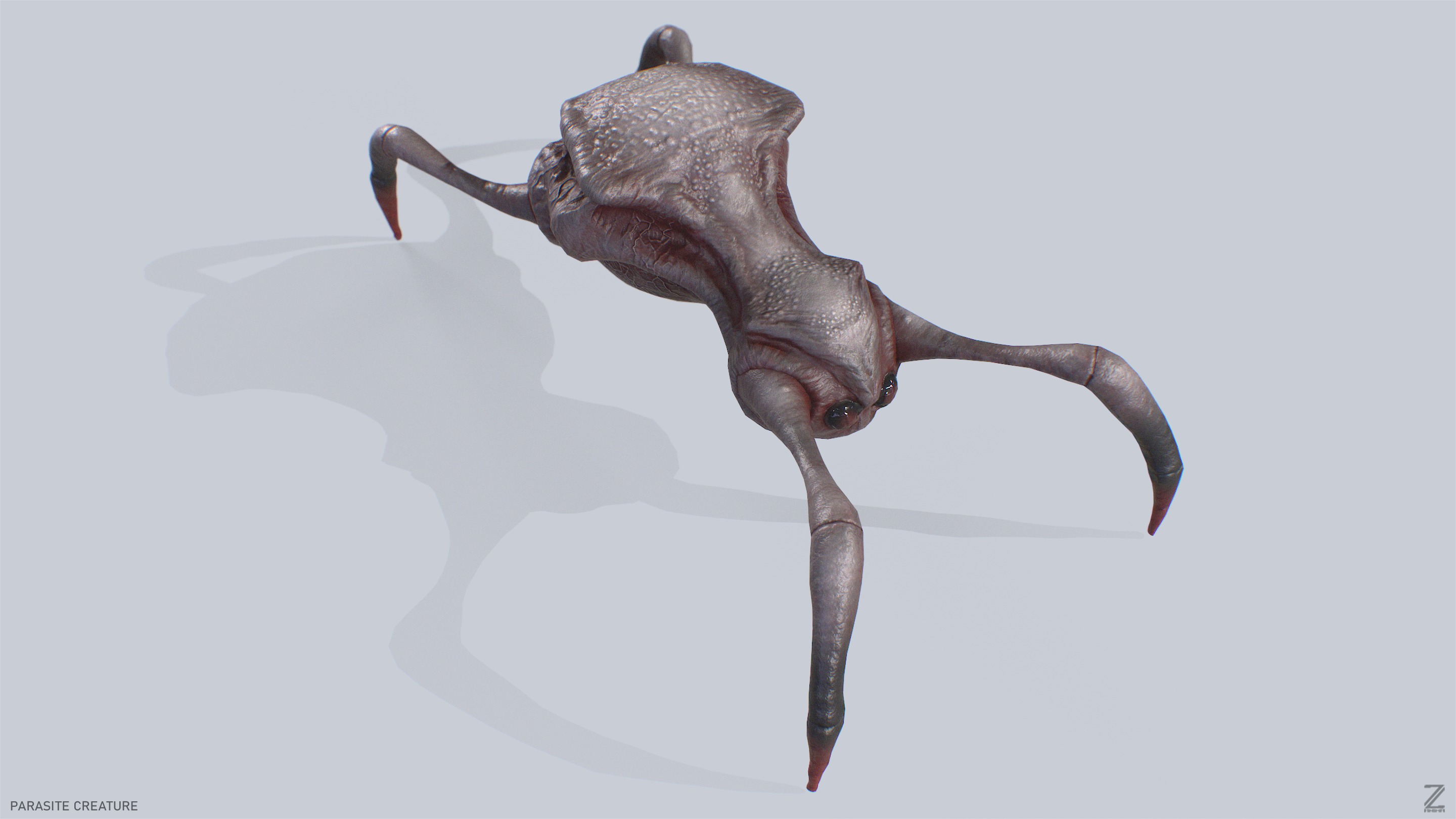 Parasite creature Low-poly 3D model_6