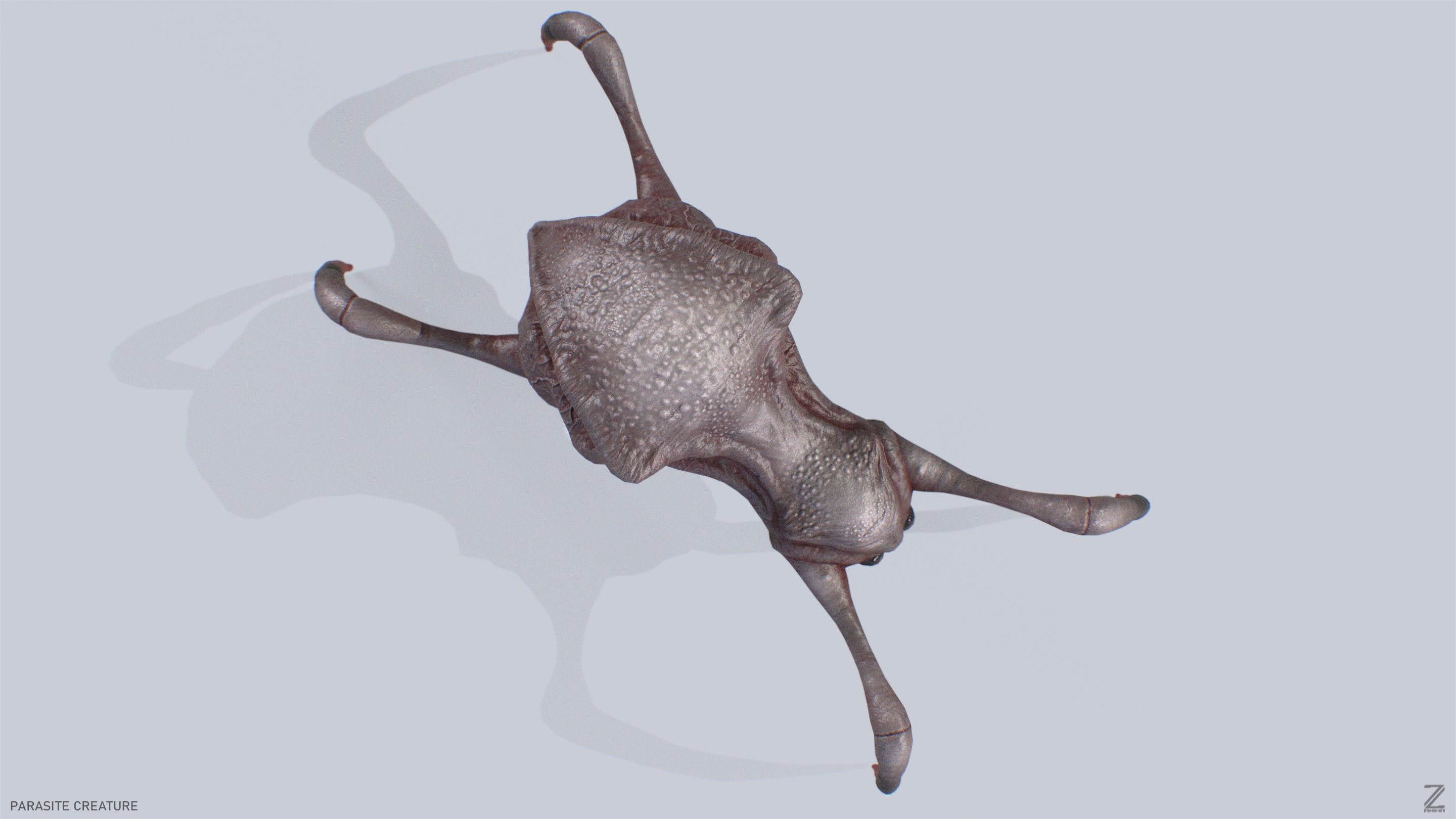 Parasite creature Low-poly 3D model_8