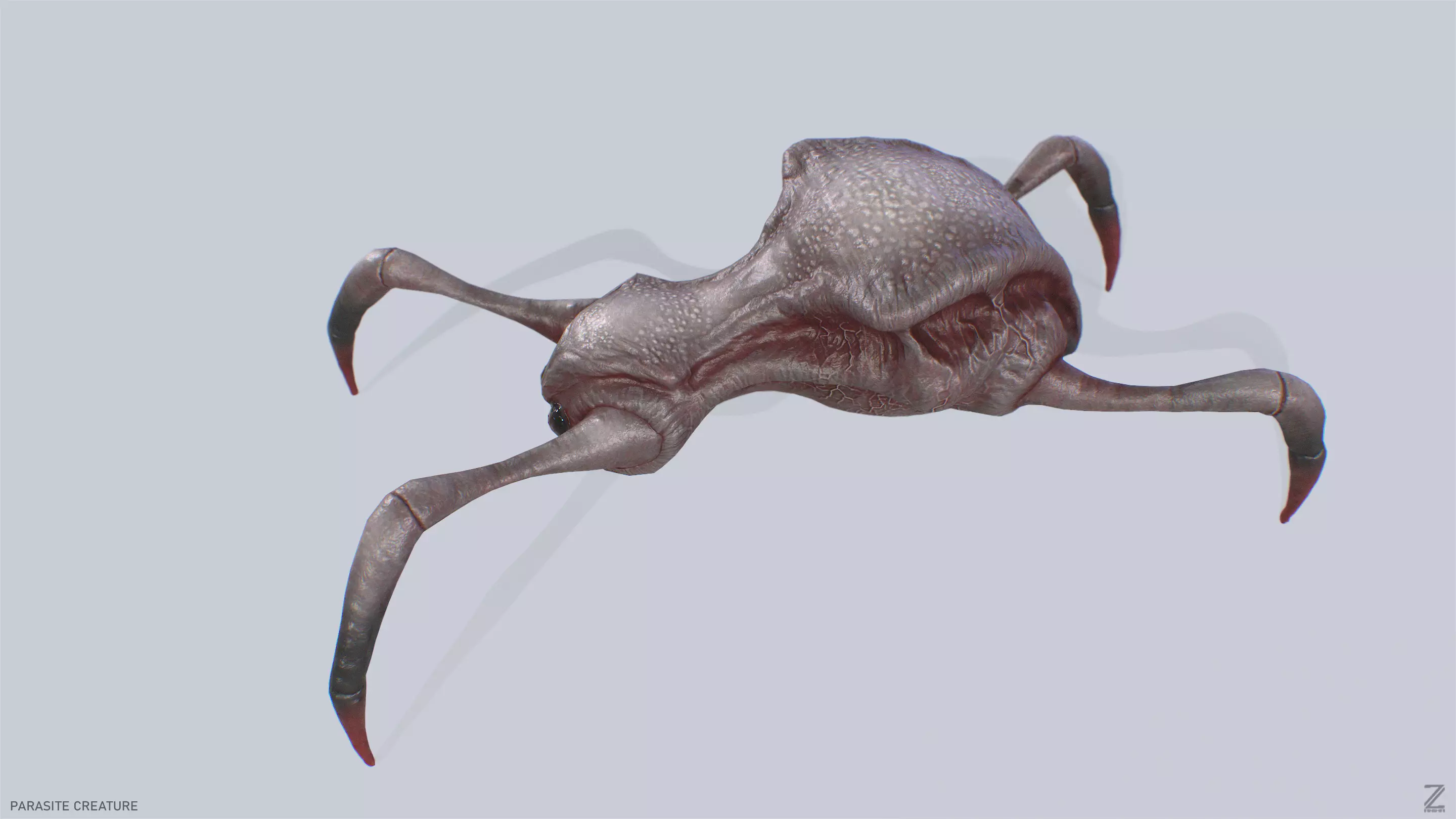 Parasite creature Low-poly 3D model_0