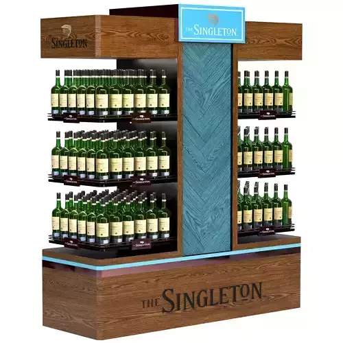 Rack with strong alcohol in a supermarket