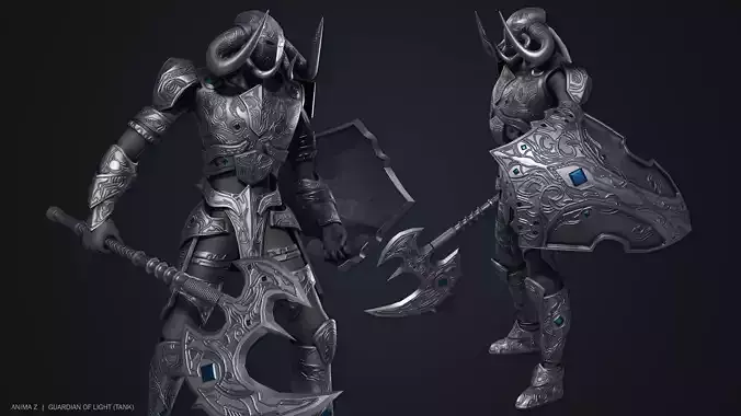 Guardian of light Tank Low-poly 3D model
