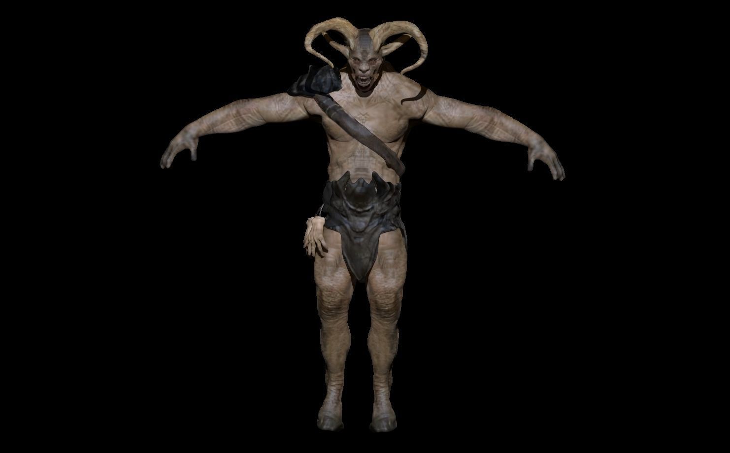 Trollocs criaturas da noite Low-poly 3D model_5