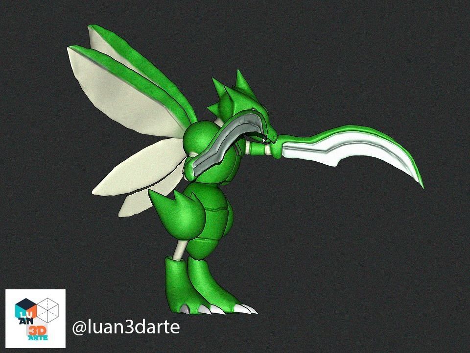 Scyther 3D Model pokemon 3D print model_3