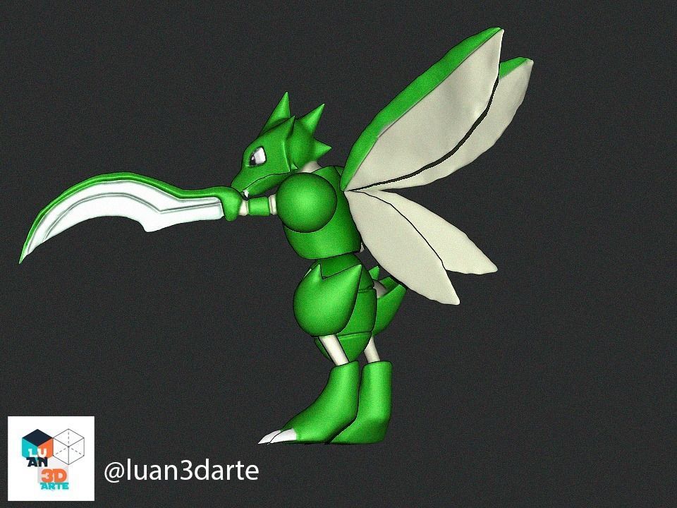 Scyther 3D Model pokemon 3D print model_1