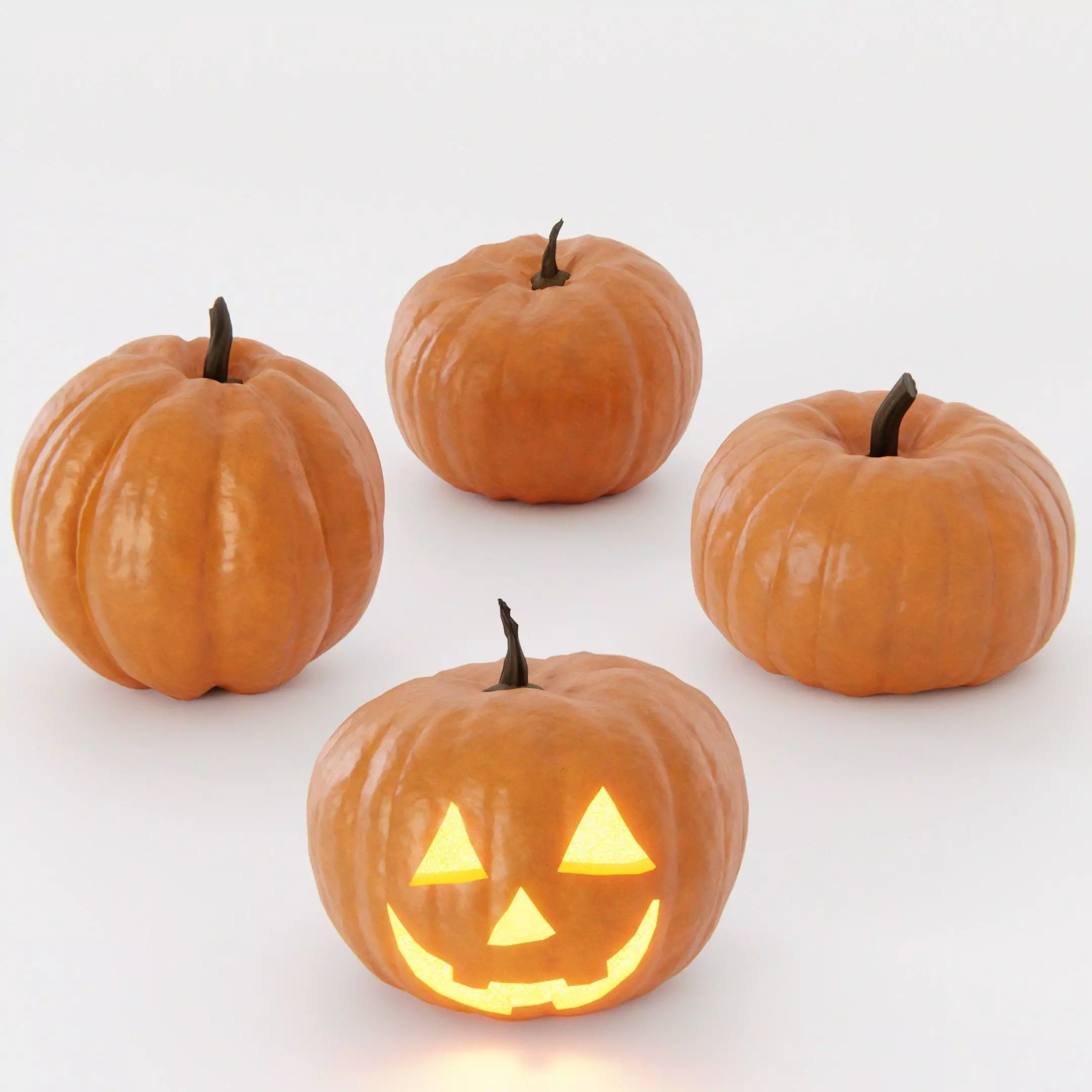 Pumpkin Pack Low-poly 3D model_0