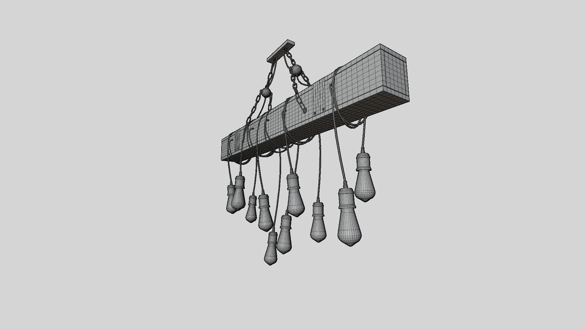 Wooden Chandelier 3D model_27