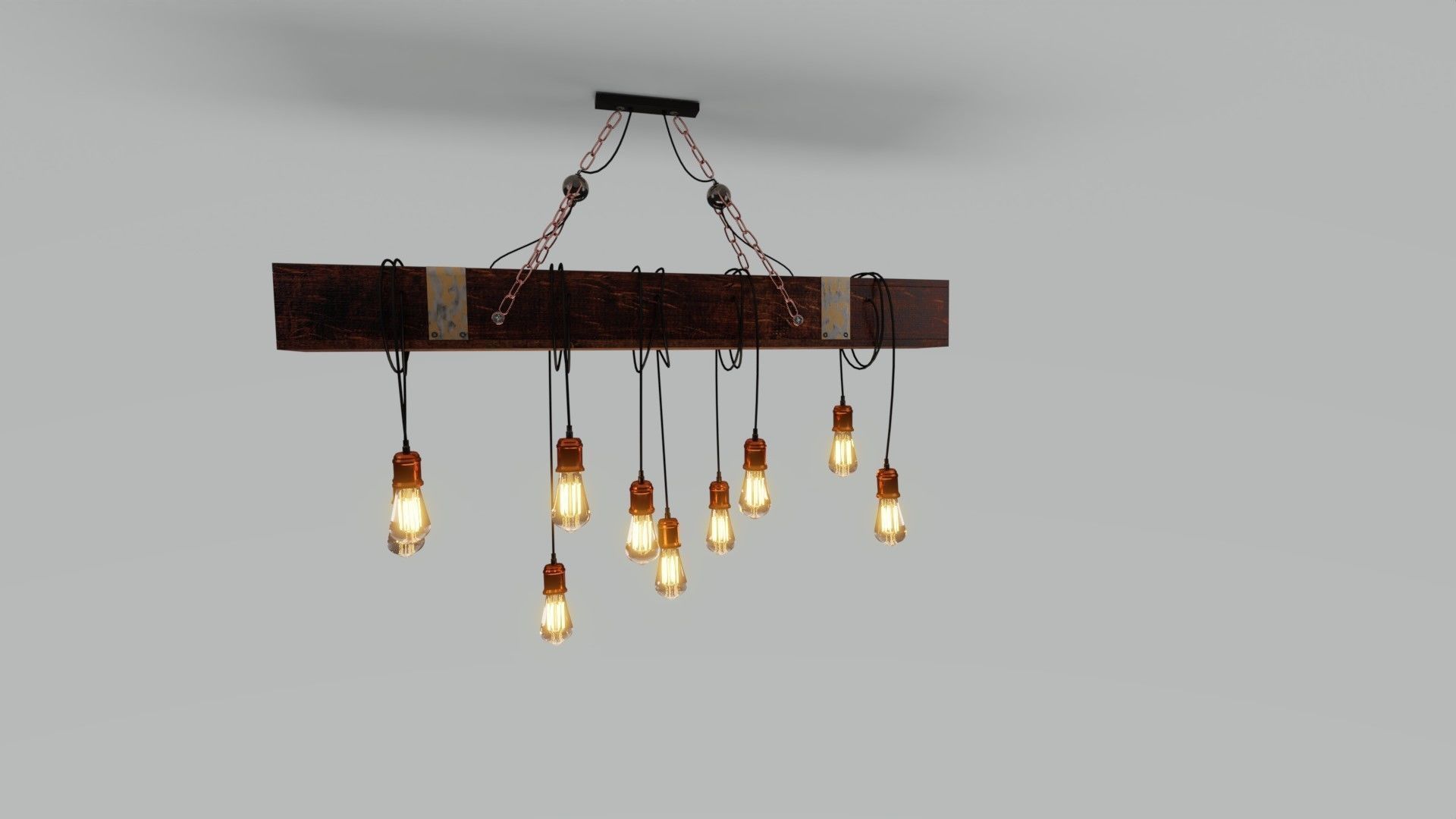 Wooden Chandelier 3D model_19