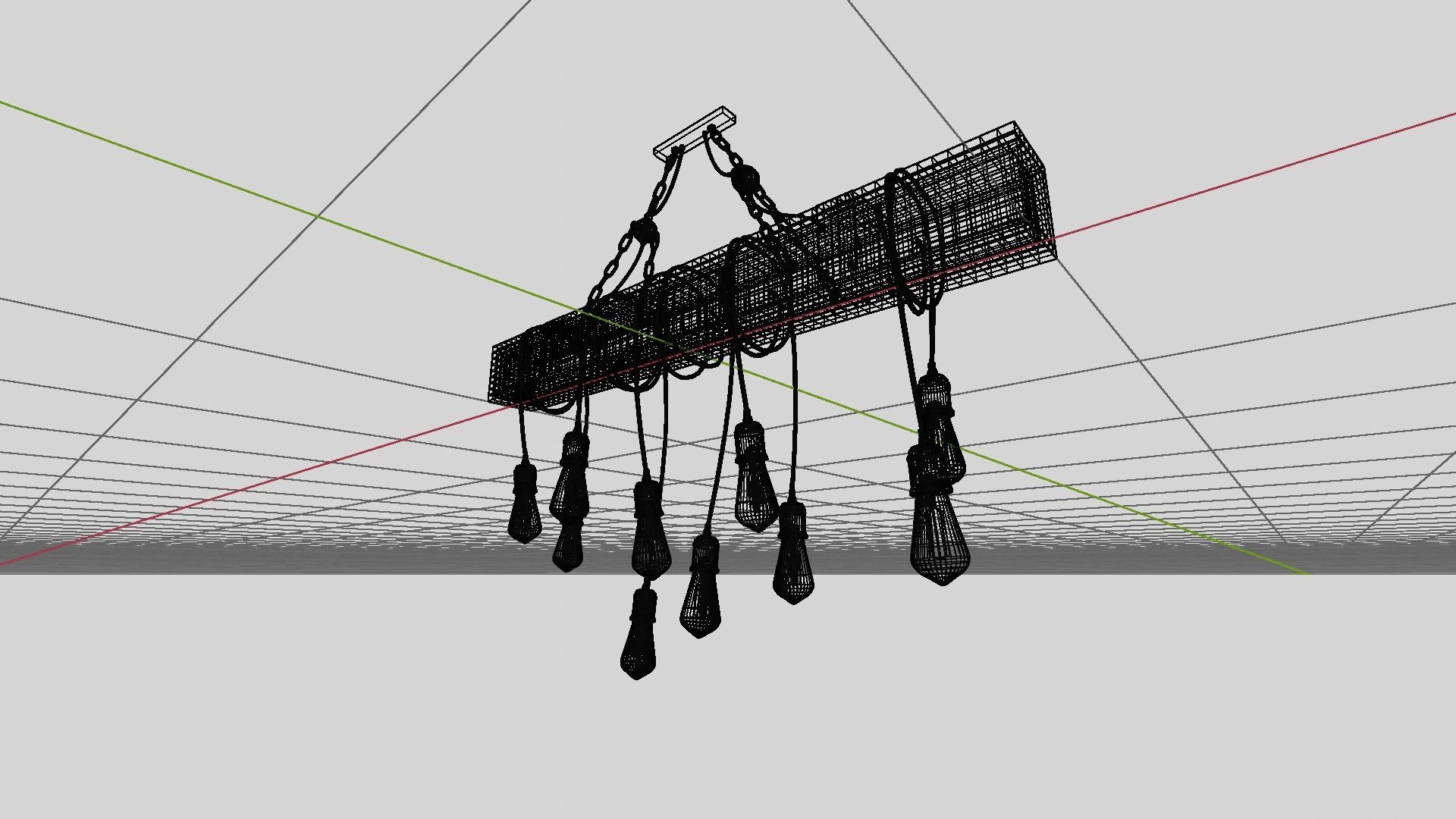 Wooden Chandelier 3D model_31