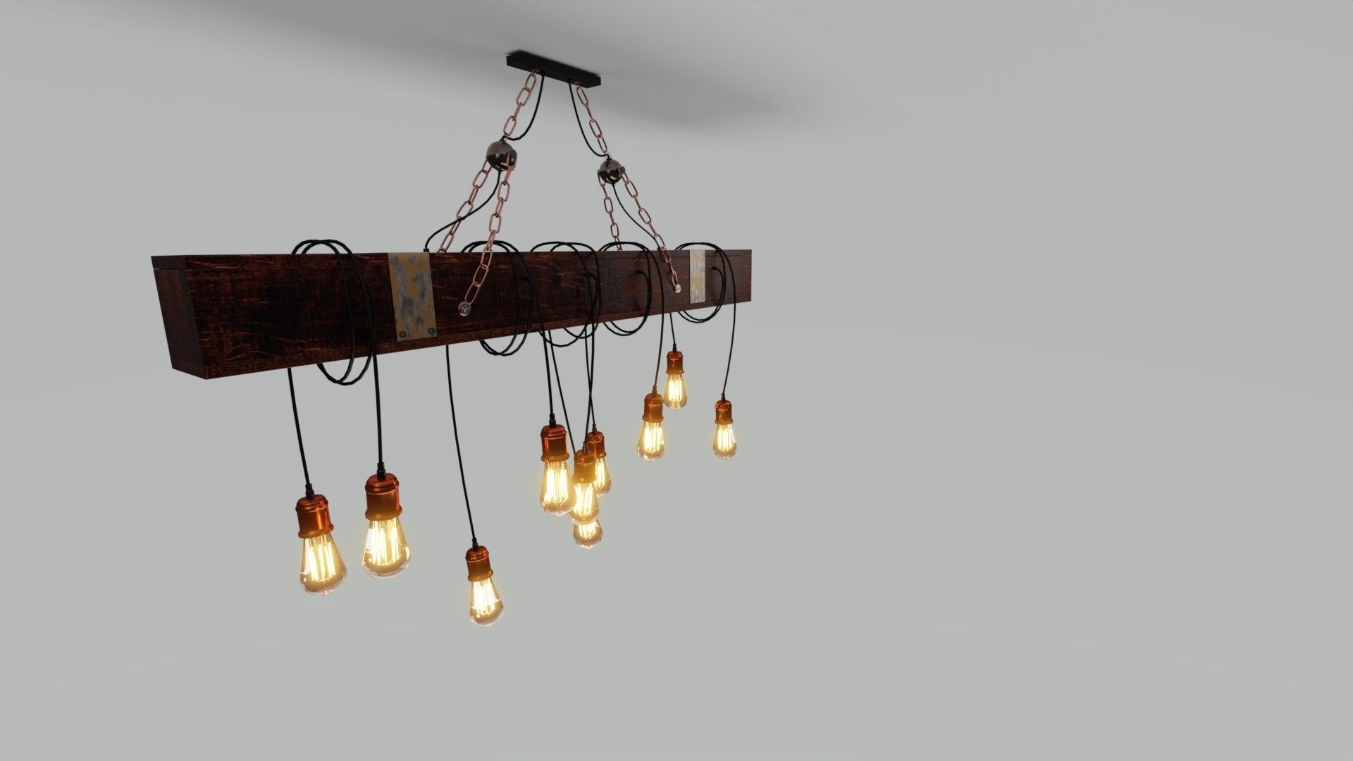 Wooden Chandelier 3D model_17