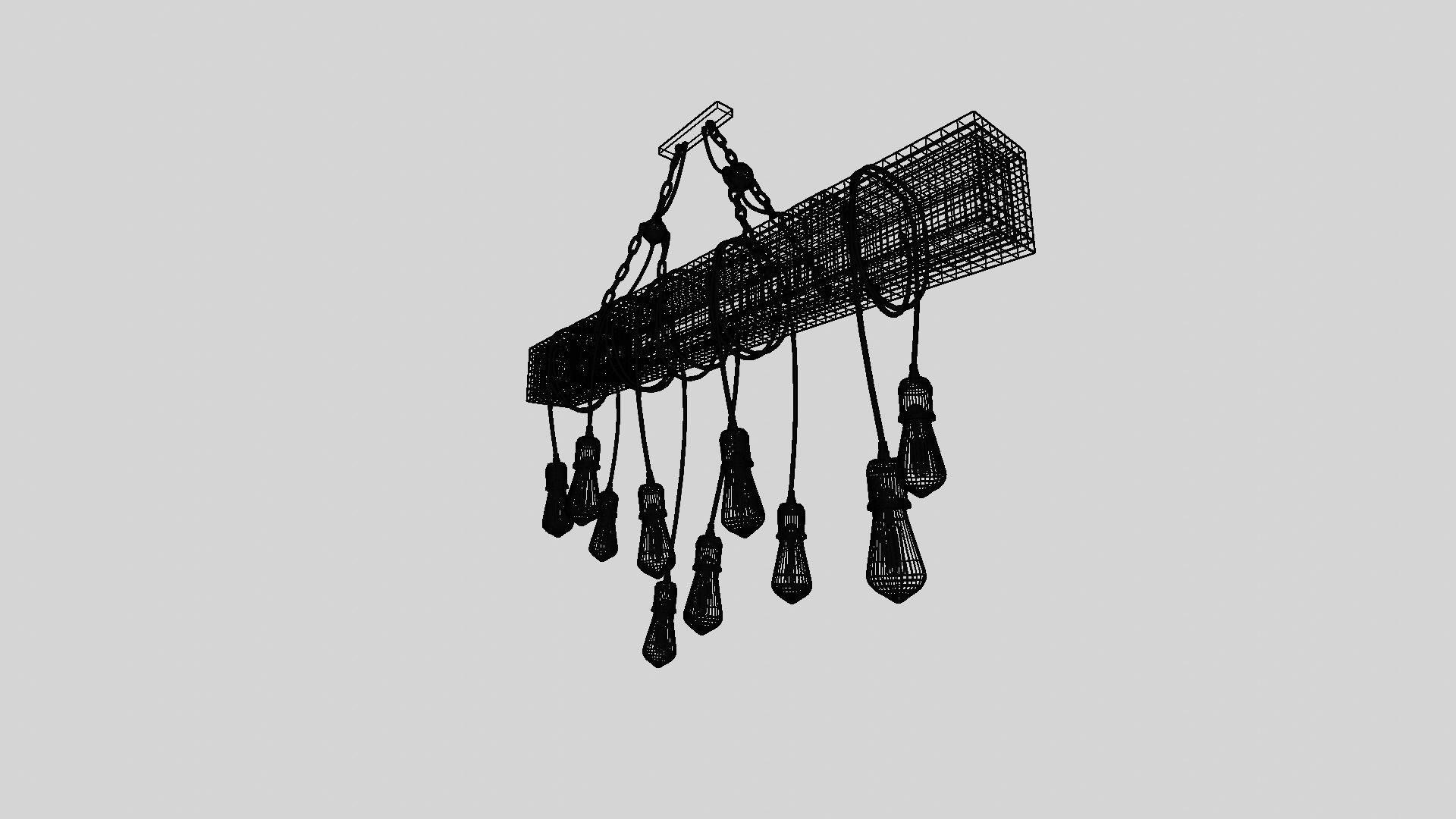 Wooden Chandelier 3D model_32