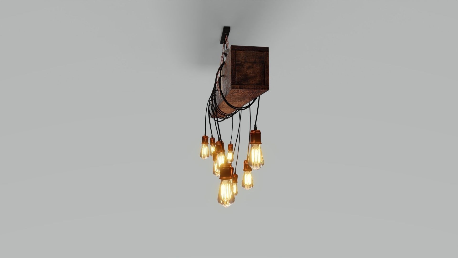 Wooden Chandelier 3D model_6