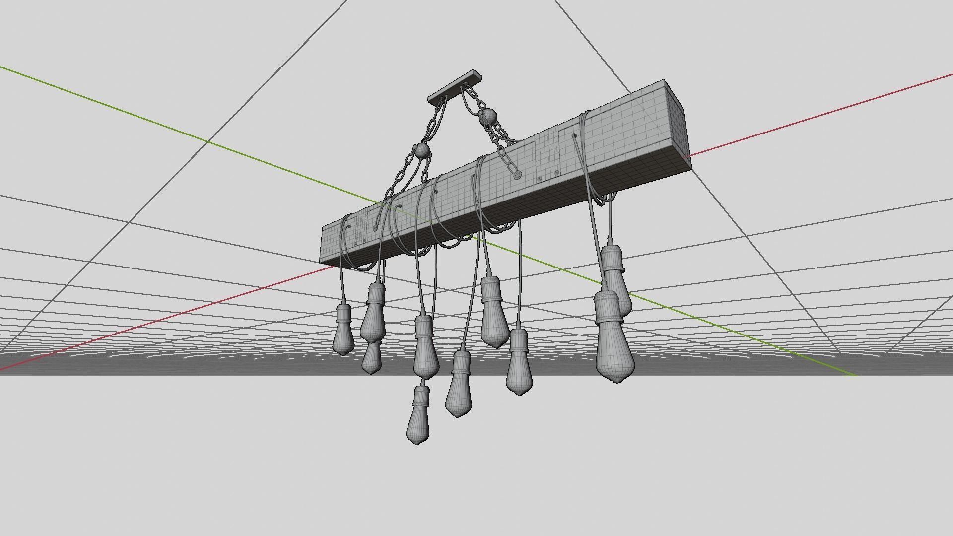 Wooden Chandelier 3D model_26