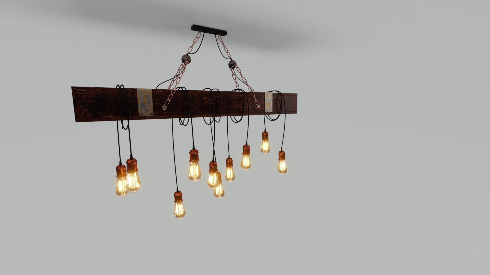 Wooden Chandelier 3D model_18