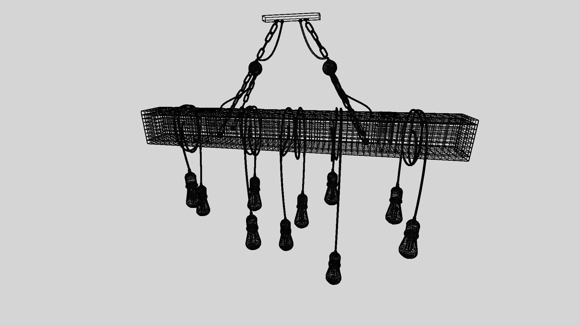 Wooden Chandelier 3D model_33