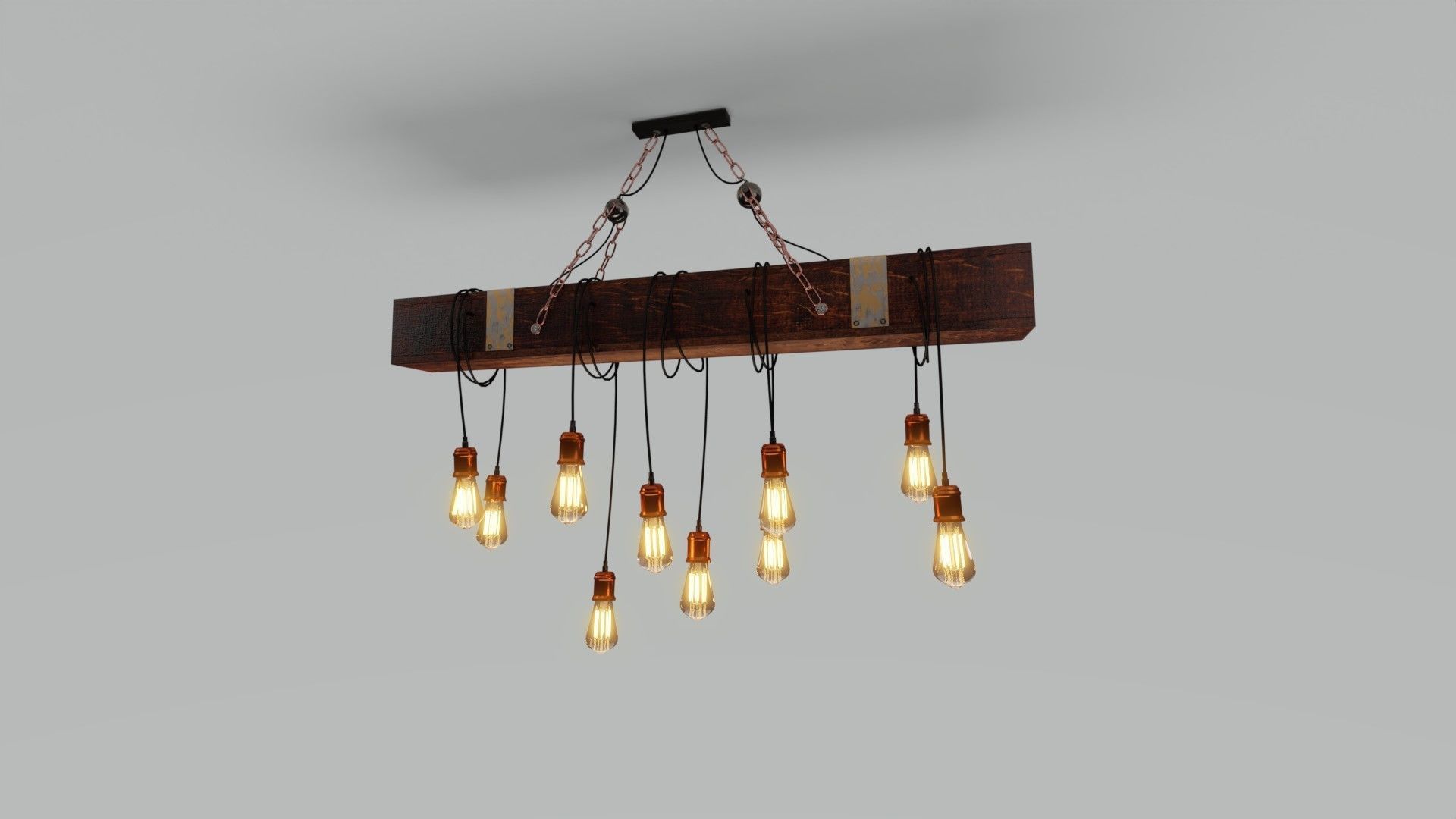 Wooden Chandelier 3D model_21